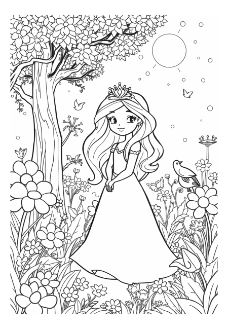 Princess in a Magical Fairy Tale Garden
