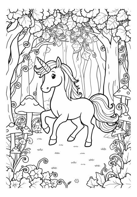 Majestic Unicorn in a Magical Forest