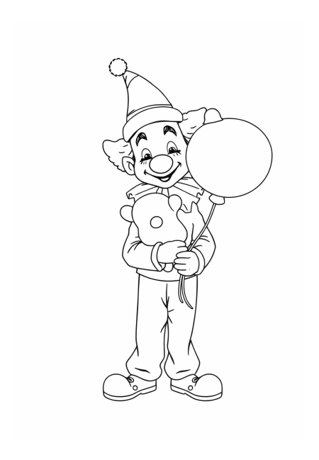 Whimsical Clown with a Giant Balloon Animal