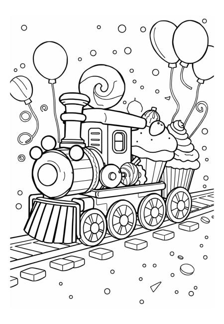 A Train Made of Candy and Sweets