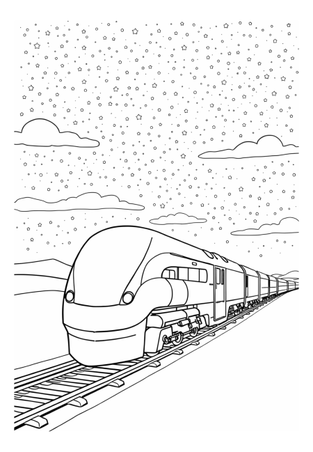 Night Train Under a Starry Sky