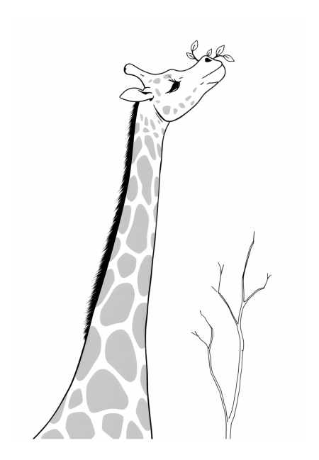 Elegant Giraffe Reaching for Leaves