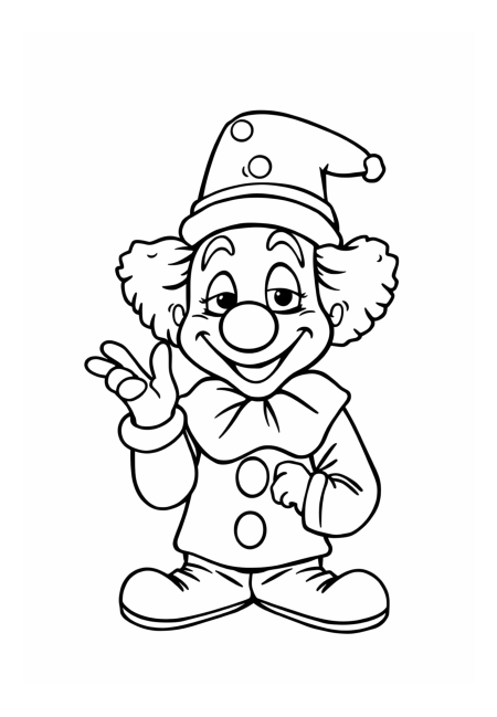 Mischievous Clown with Goofy Expressions