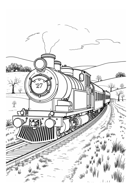 A Vintage Train through the Countryside