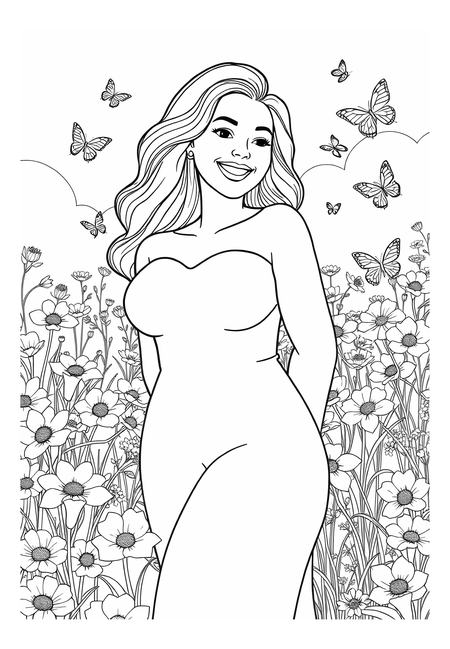 Curvy Beauty in Bloom: Celebrating Nature's Elegance
