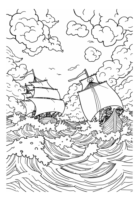 Fierce Pirate Battle on the Open Sea