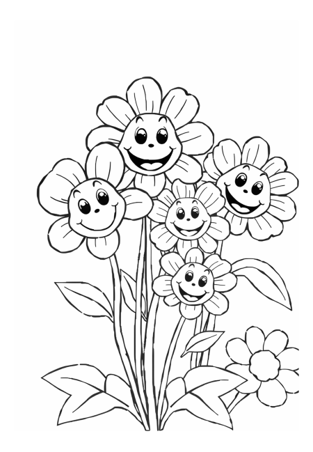 Funky Flowers with Happy Faces