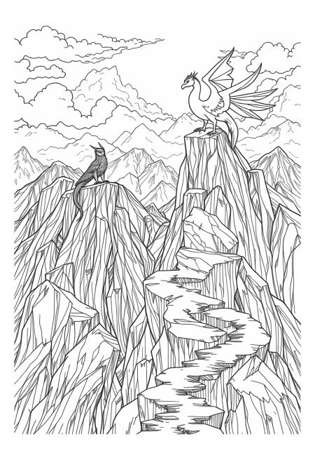 Mythical Creatures in High Mountain Peaks