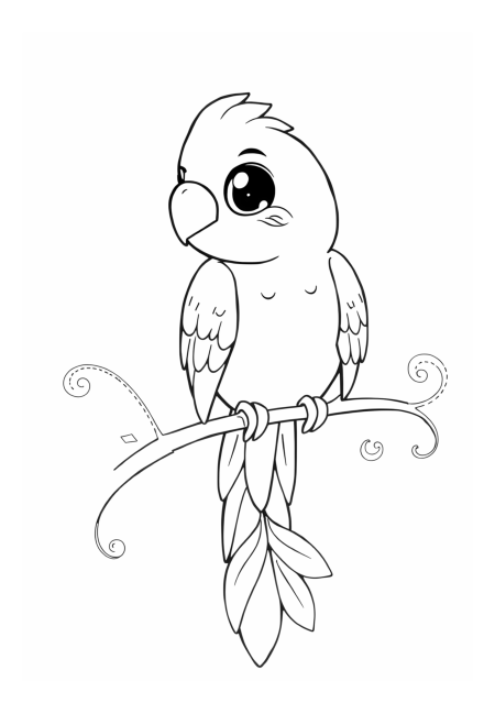 Colorful Parrot Sitting on a Branch