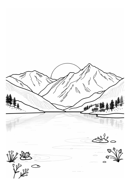 Serene Mountain Lake at Sunrise