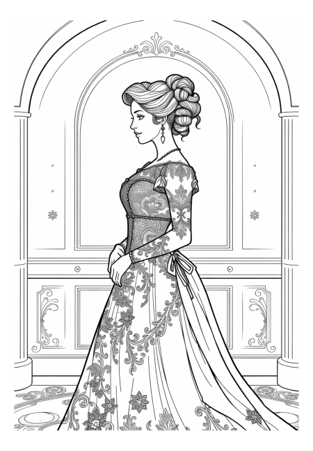 Victorian-Inspired Lady in an Elegant Pose