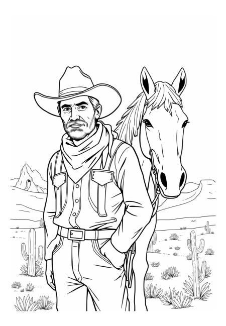 Traditional Cowboy and his Trusty Horse