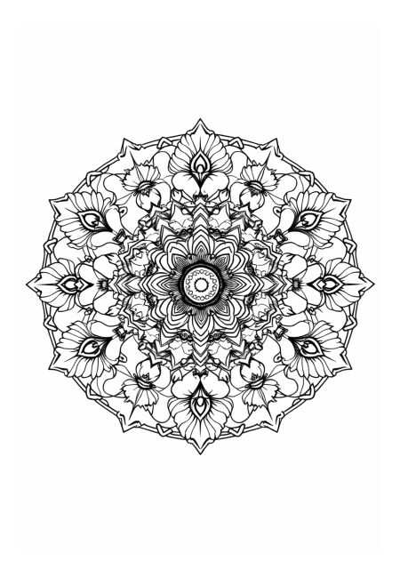 Cogs and Pipes Floral Mandala
