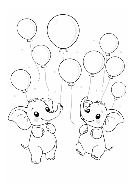 Performing Elephants with Balloons