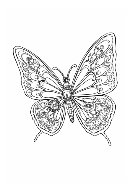 Mechanical Butterfly with Clockwork Wings