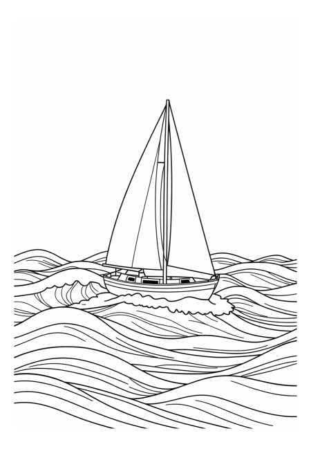 A Sailboat Gliding Through the Waves