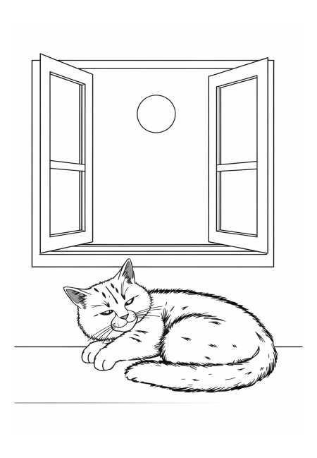 A Cat Nap Under a Sunny Window