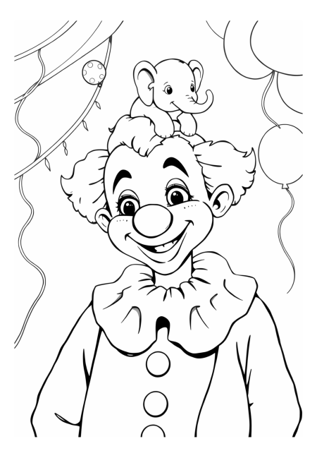Clown with a Tiny Elephant on His Head