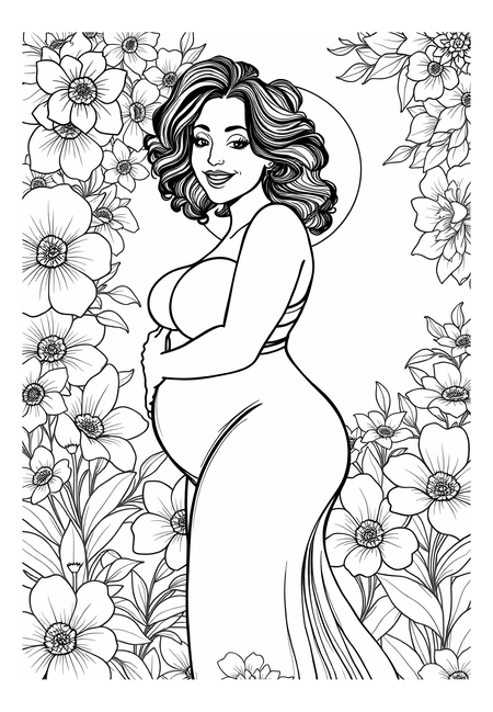 Celebrating Curves in Floral Embrace