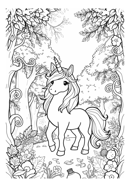 Majestic Unicorn in a Enchanted Forest