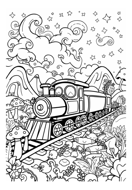 Fantasy Train in a Magical Land