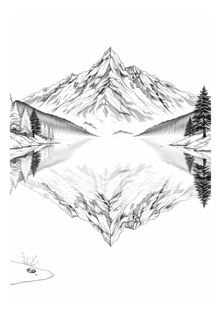 The Tranquil Mountain Lake Reflection