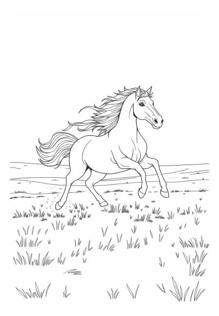 Majestic Stallion Galloping Across the Meadow