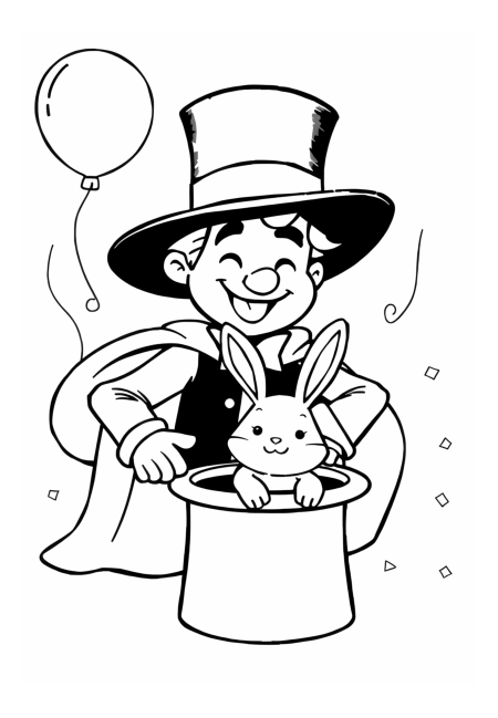 Magician Pulling Rabbit from Hat