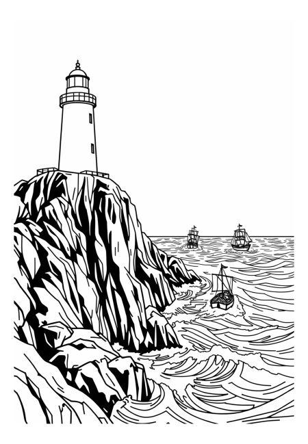Lighthouse Guiding Ships to Safety