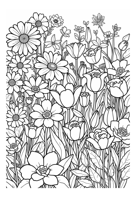 Garden Flowers Blooming