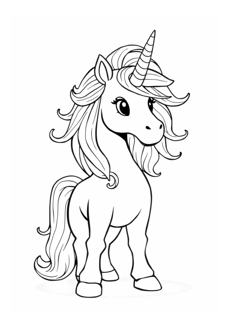 Fierce Unicorn with a Rainbow Mane
