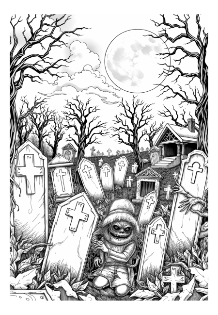 Haunted Zombie Graveyard Scene