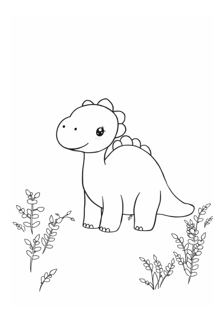 A Friendly Brontosaurus Grazing