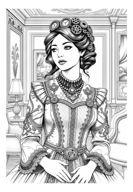 Victorian Lady in Steampunk Attire