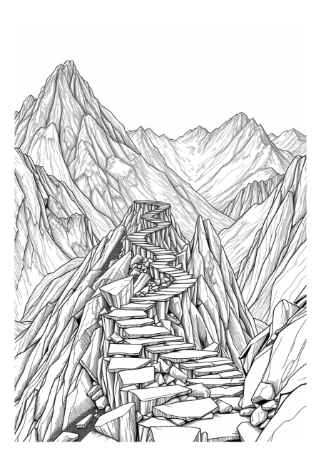Adventurous Hiking Path Through Peaks