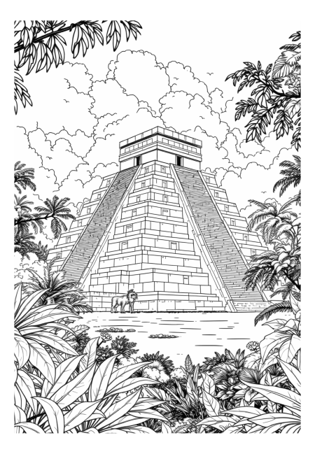 Chichen Itza Coloring Page – Discover an Ancient Wonder