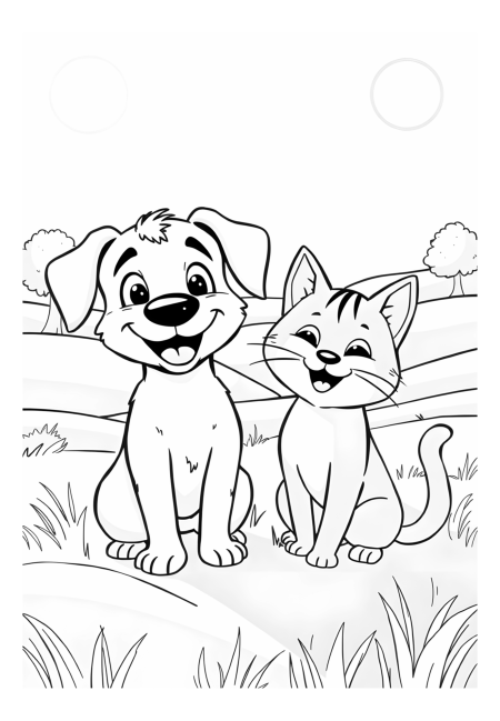 Sunny Day Out: Dog & Cat Adventure