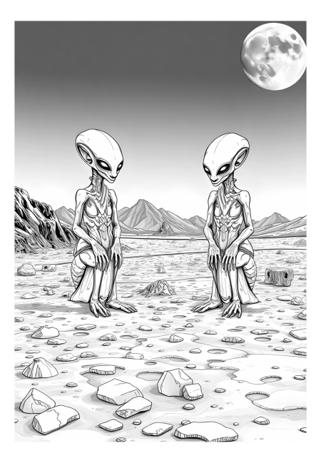 Ancient Alien Sculptures on Mysterious Moon