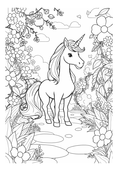 Unicorn in a Magical Garden