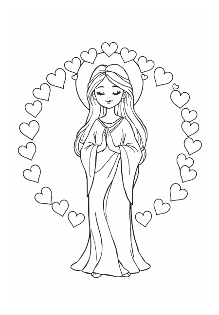 Goddess Of Love Surrounded By Soothing Heart Shapes