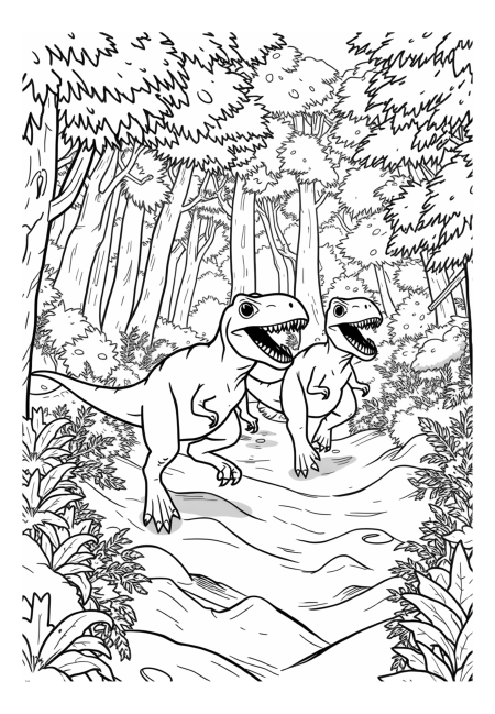 Velociraptor Chase in the Forest