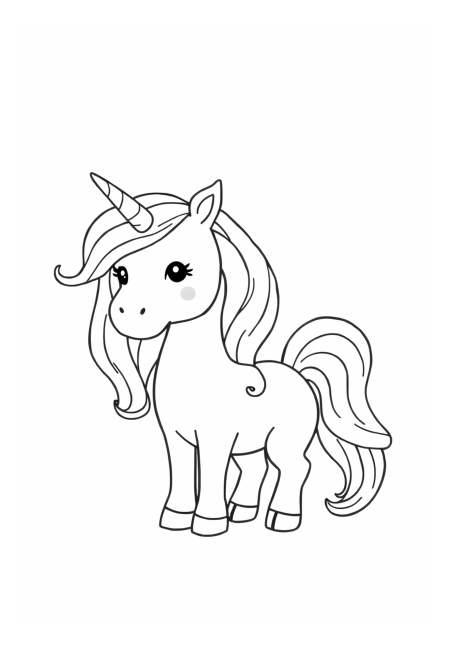 Adorable Rainbow Unicorn with Vibrant Mane and Tail