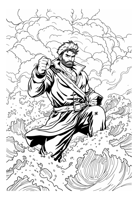Daring Sailor Navigating Stormy Waters