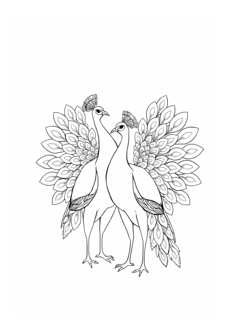 Elegant Peacocks Spreading Their Feathers