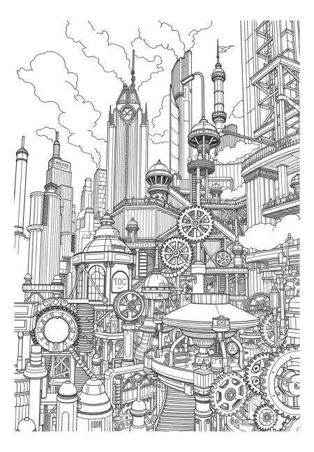 Steampunk Future City: A Journey Through Steam-Powered Innovations