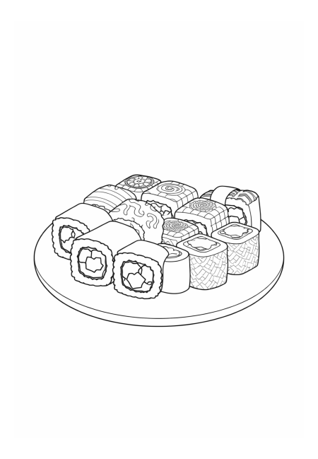 Gourmet Rainbow Sushi Rolls Platter