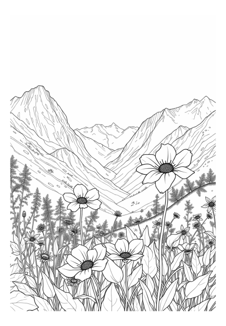 Majestic Alpine Wildflower Vista