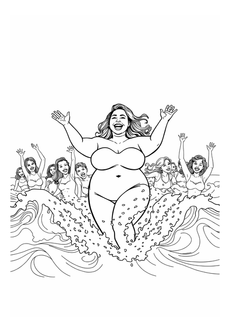 Radiant Joy in a Bright Beach Scene