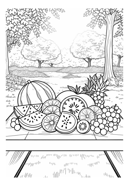 Refreshing Summer Fruits on a Picnic Table