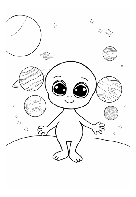 Playful Alien's Vibrant Cosmic Playground
